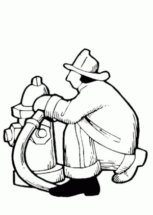 Disegno di pompiere da stampare e colorare 7
