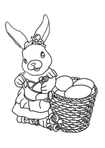 Disegno di coniglietto di Pasqua da stampare e colorare 3
