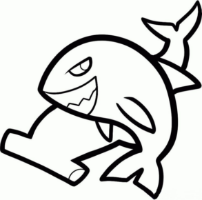 Disegno di squalo da stampare e colorare 2