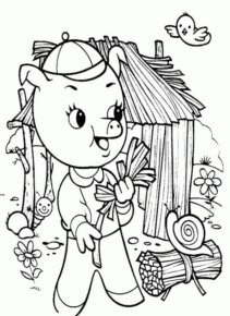 Disegno di I tre porcellini da stampare e colorare 5