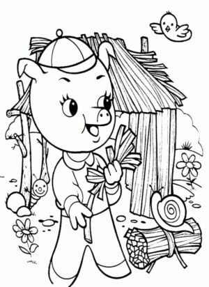 Disegno di I tre porcellini da stampare e colorare 5