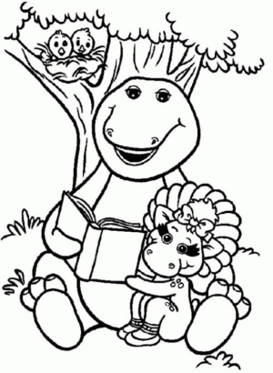Disegno di Barney il dinosauro da stampare e colorare 12