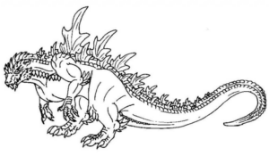 Disegno di Godzilla da stampare e colorare 3