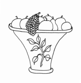 Disegno di cesto di frutta da stampare e colorare 7
