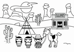 Disegno di Indiani d’America da stampare e colorare 68