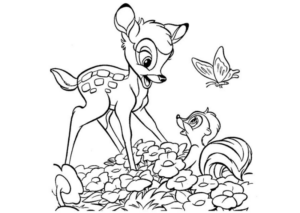 Disegno di Bambi da stampare e colorare 2