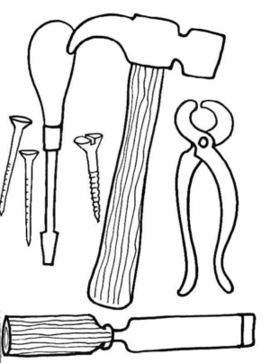 Disegno di utensile da lavoro da stampare e colorare 9