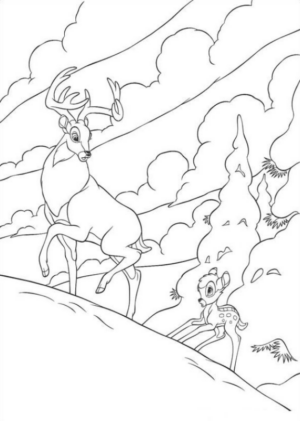 Disegno di Bambi da stampare e colorare 37