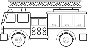 Disegno di camion dei pompieri da stampare e colorare 4