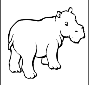 Disegno di ippopotamo da stampare e colorare 40