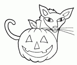 Disegno di gatto di halloween da stampare e colorare 22