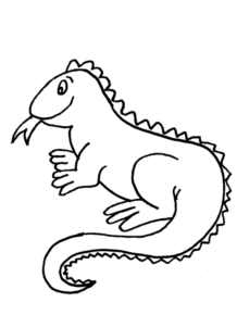Disegno di iguana da stampare e colorare 2