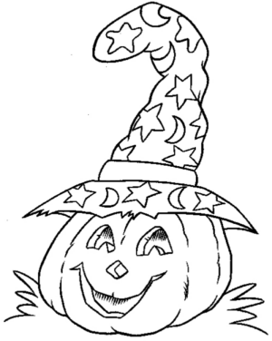Disegno di zucca di Halloween da stampare e colorare 169