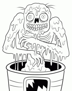 Disegno di mostro di Halloween da stampare e colorare 1