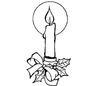 Disegno di candela natalizia da stampare e colorare 6