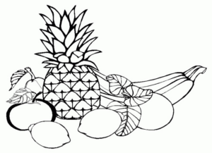 Disegno di ananas da stampare e colorare 1