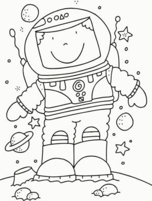 Disegno di astronauta da stampare e colorare 33