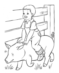 Disegno di maiale da stampare e colorare 2