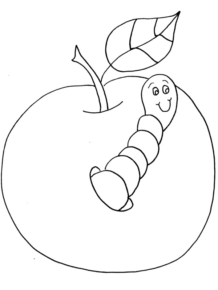 Disegno di mela da stampare e colorare 25