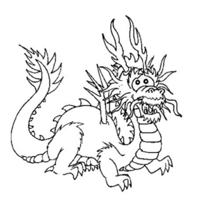 Disegno di dragone da stampare e colorare 124