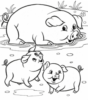 Disegno di maiale da stampare e colorare 35
