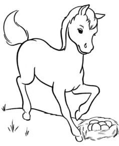 Disegno di cavallo da stampare e colorare 48