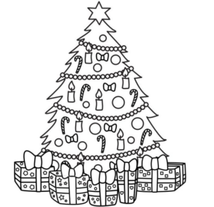 Disegno di albero di Natale da stampare e colorare 158