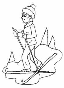 Disegno di sci da stampare e colorare 13