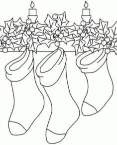 Disegno di calza di Natale da stampare e colorare 13
