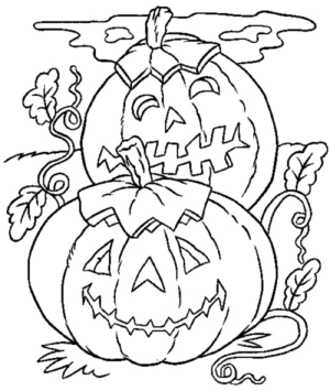 Disegno di zucca di Halloween da stampare e colorare 115