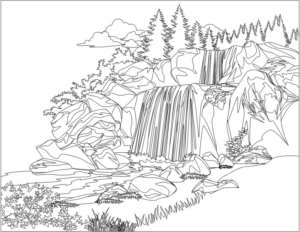 Disegno di paesaggio da stampare e colorare 62