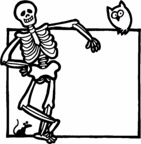 Disegno di teschio e scheletro da stampare e colorare 81