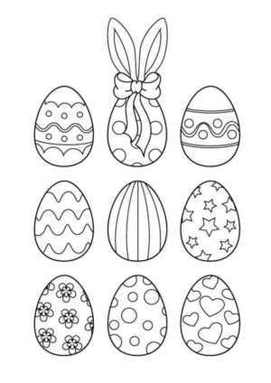 Disegno di uovo di Pasqua da stampare e colorare 115