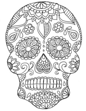 Disegno di teschio e scheletro da stampare e colorare 60 Disegno di teschio e scheletro da stampare e colorare 60