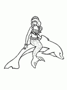 Disegno di sirena da stampare e colorare