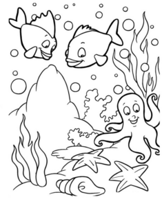 Disegno di pesce da stampare e colorare 105
