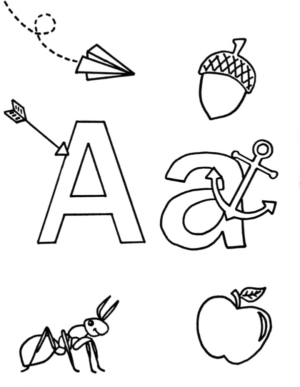 Disegno di lettera dell’alfabeto da stampare e colorare 18