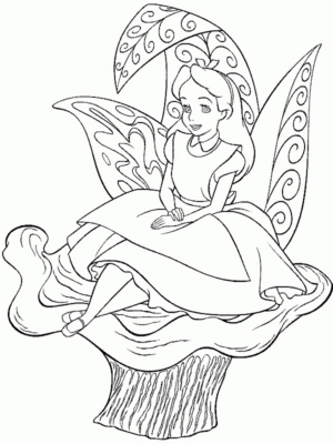 Disegno di Alice nel paese delle meraviglie da stampare e colorare 27