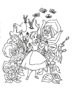 Disegno di Alice nel paese delle meraviglie da stampare e colorare 98
