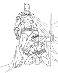 Disegno di Batman e Robin da stampare e colorare 1