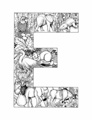 Disegno di lettera dell’alfabeto da stampare e colorare 274
