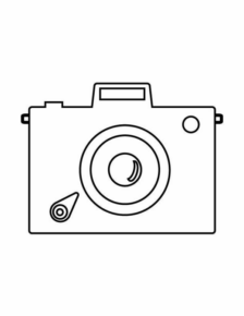 Disegno di fotocamera da stampare e colorare 2