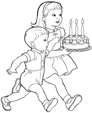 Disegno di compleanno da stampare e colorare 93