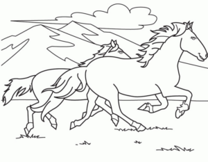 Disegno di cavallo da stampare e colorare 18