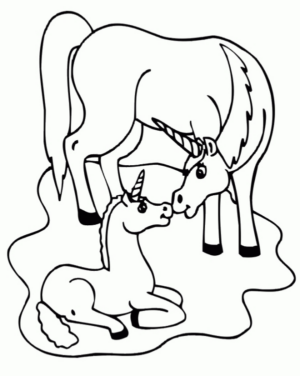 Disegno di unicorno da stampare e colorare 107
