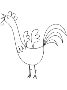 Disegno di gallo da stampare e colorare 11