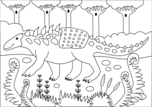 Disegno di Anchilosauro da stampare e colorare 1