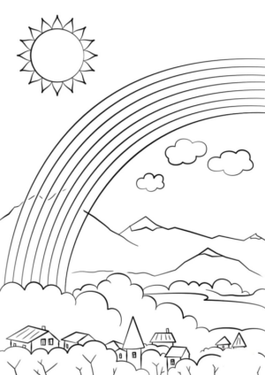 Disegno di arcobaleno da stampare e colorare 60