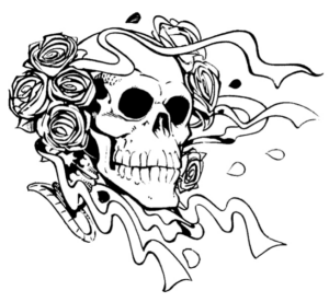 Disegno di teschio e scheletro da stampare e colorare 47 Disegno di teschio e scheletro da stampare e colorare 47
