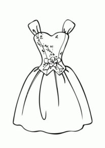 Disegno di vestito da donna da stampare e colorare 24